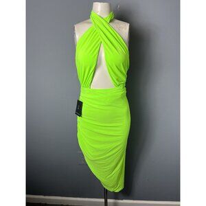 Norma Kamali Neon Green Asymmetrical Dress